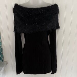 INC Elegant Black Off-Shoulder Sweater
